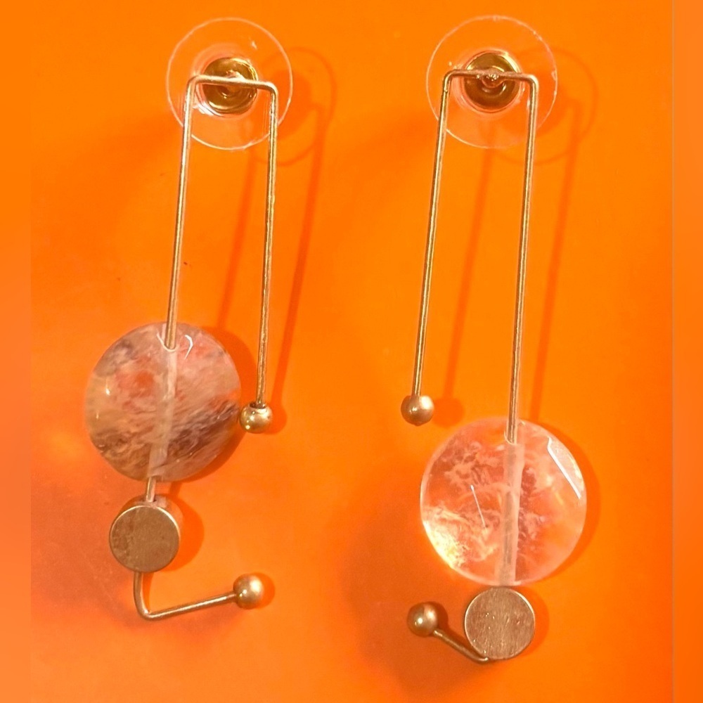 Fashion jewelry stainless citrine teardrop earring